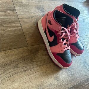 Pink and Black High-Top Jordan’s